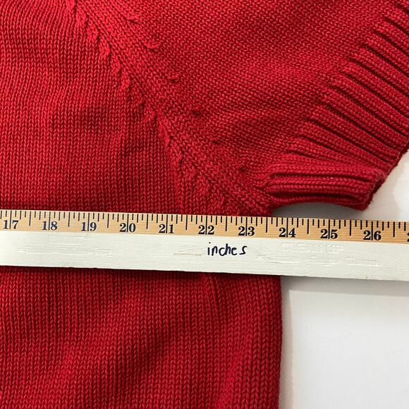Michael Michael Kors Cotton Red Cardigan Knit Sweater Short Sleeves Button 1X - Picture 6 of 10